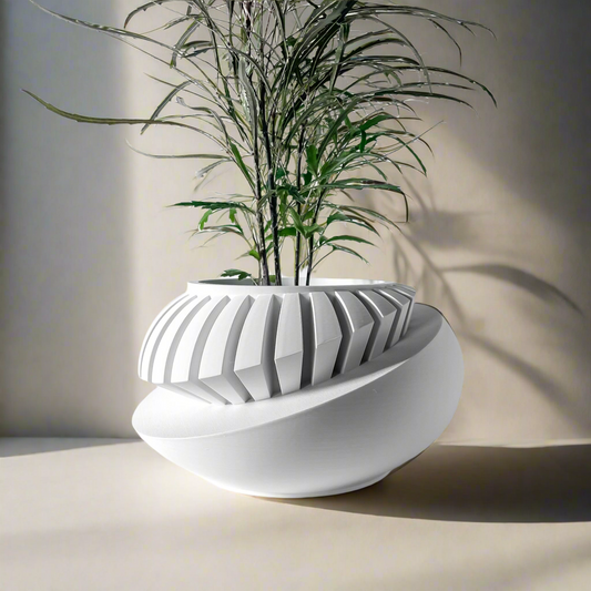 The Luxar - Sleek 3D Printed Planter with Geometric Elegance