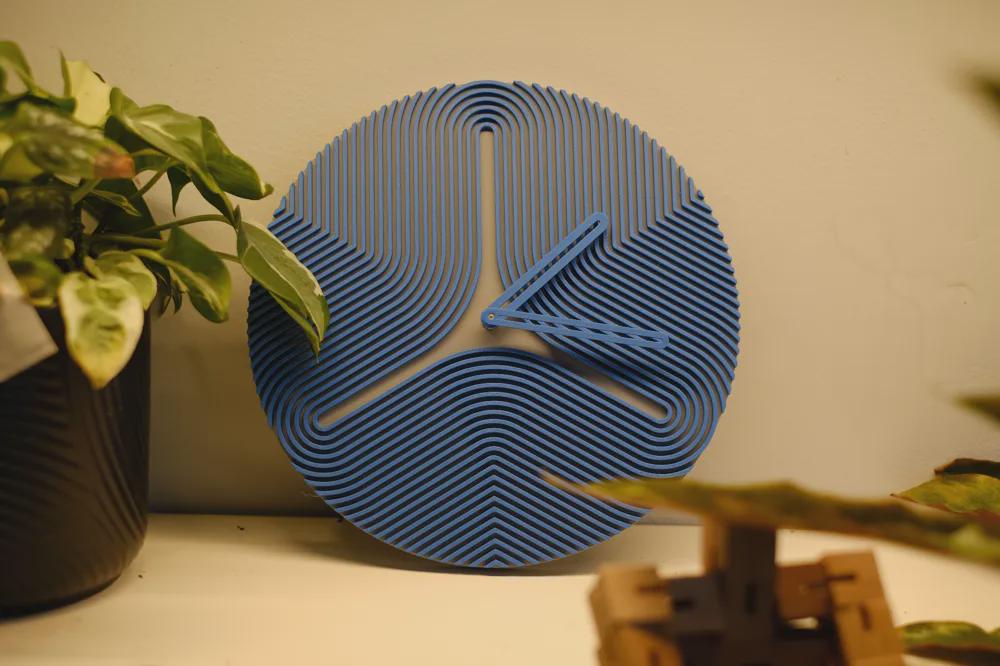 Modern Art Deco Wall Clock, Two-Tone Minimalist Home Decor