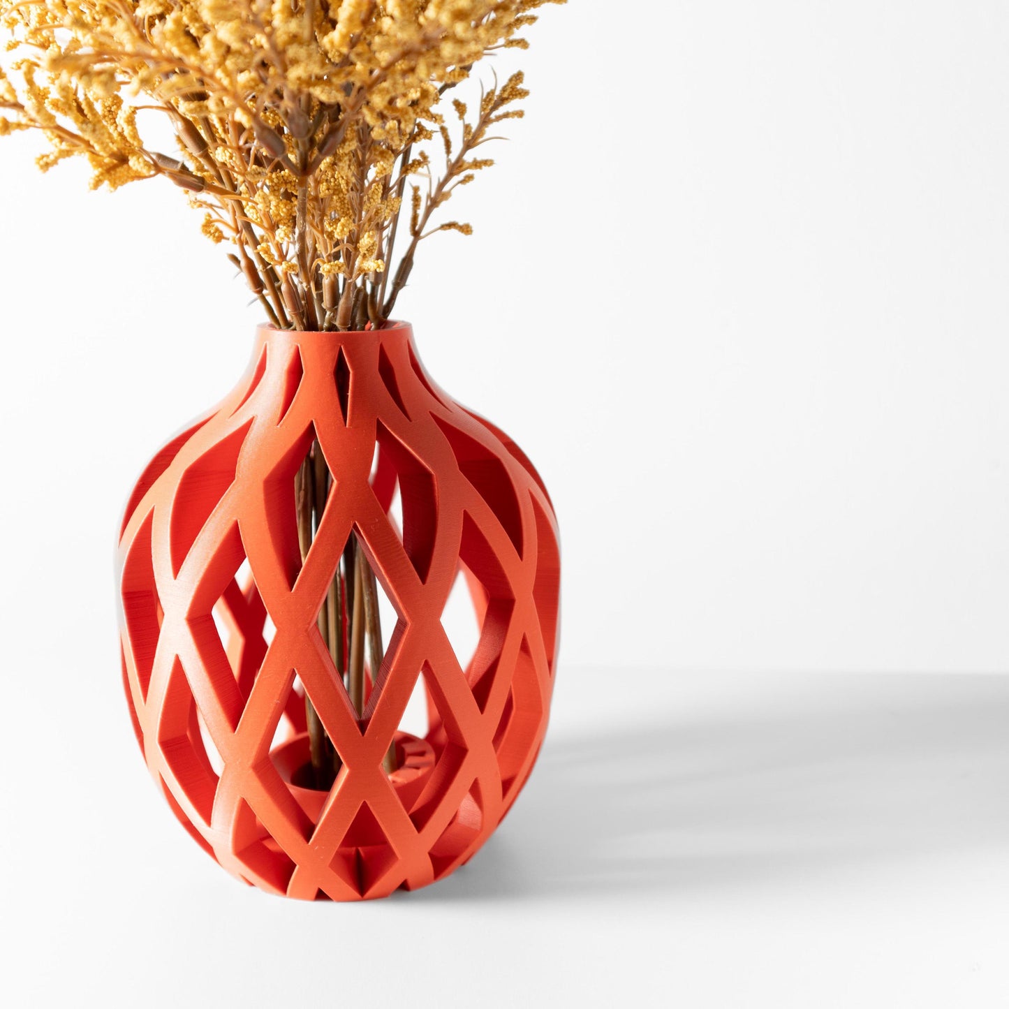 The Adani - Modern 3D Printed Decorative Vase with Geometric Openwork Design