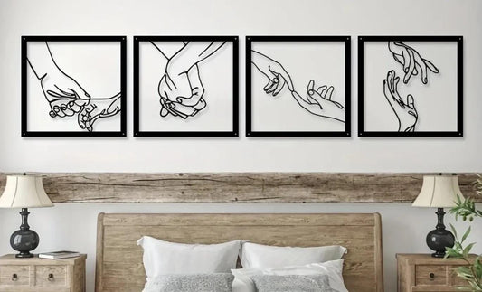 A Touch of Art - 3D Printed Hands Wall Decor (Set of 4)