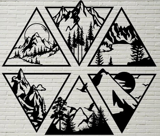 Mountain Escape – 3D Printed Wilderness Wall Art (Set of 6)