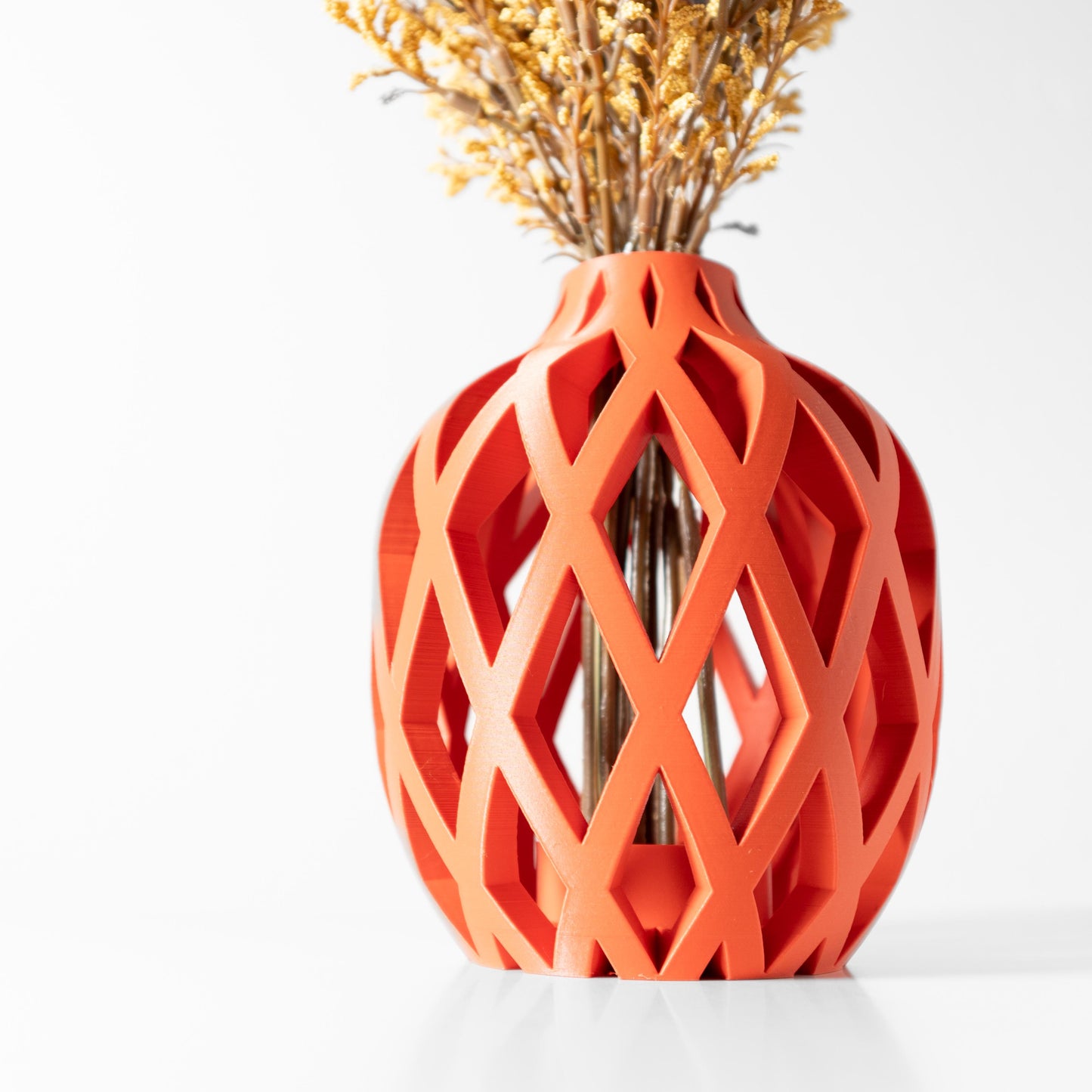 The Adani - Modern 3D Printed Decorative Vase with Geometric Openwork Design