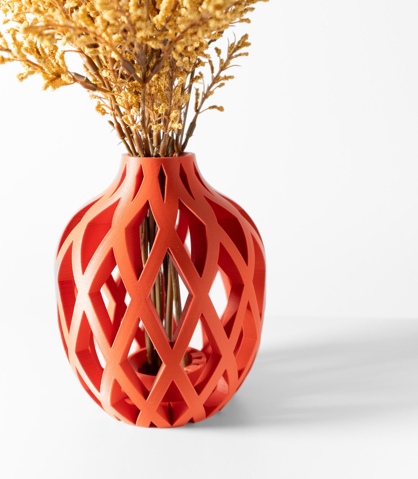 The Adani - Modern 3D Printed Decorative Vase with Geometric Openwork Design