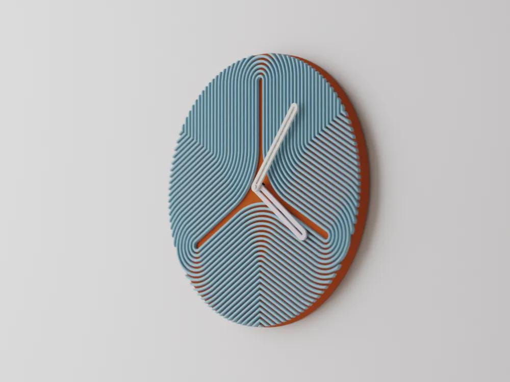 Modern Art Deco Wall Clock, Two-Tone Minimalist Home Decor