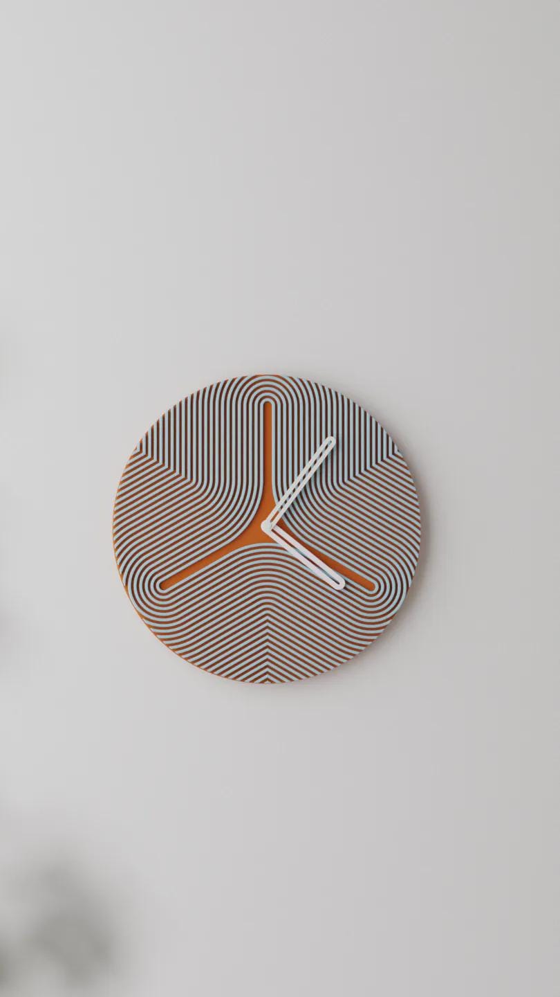 Modern Art Deco Wall Clock, Two-Tone Minimalist Home Decor