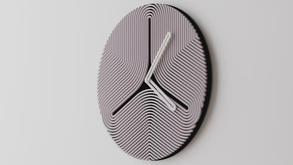 Modern Art Deco Wall Clock, Two-Tone Minimalist Home Decor