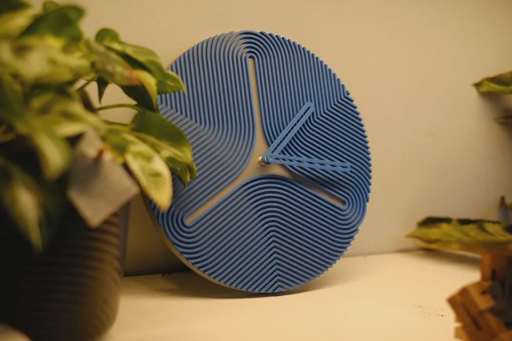 Modern Art Deco Wall Clock, Two-Tone Minimalist Home Decor