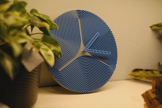 Modern Art Deco Wall Clock, Two-Tone Minimalist Home Decor