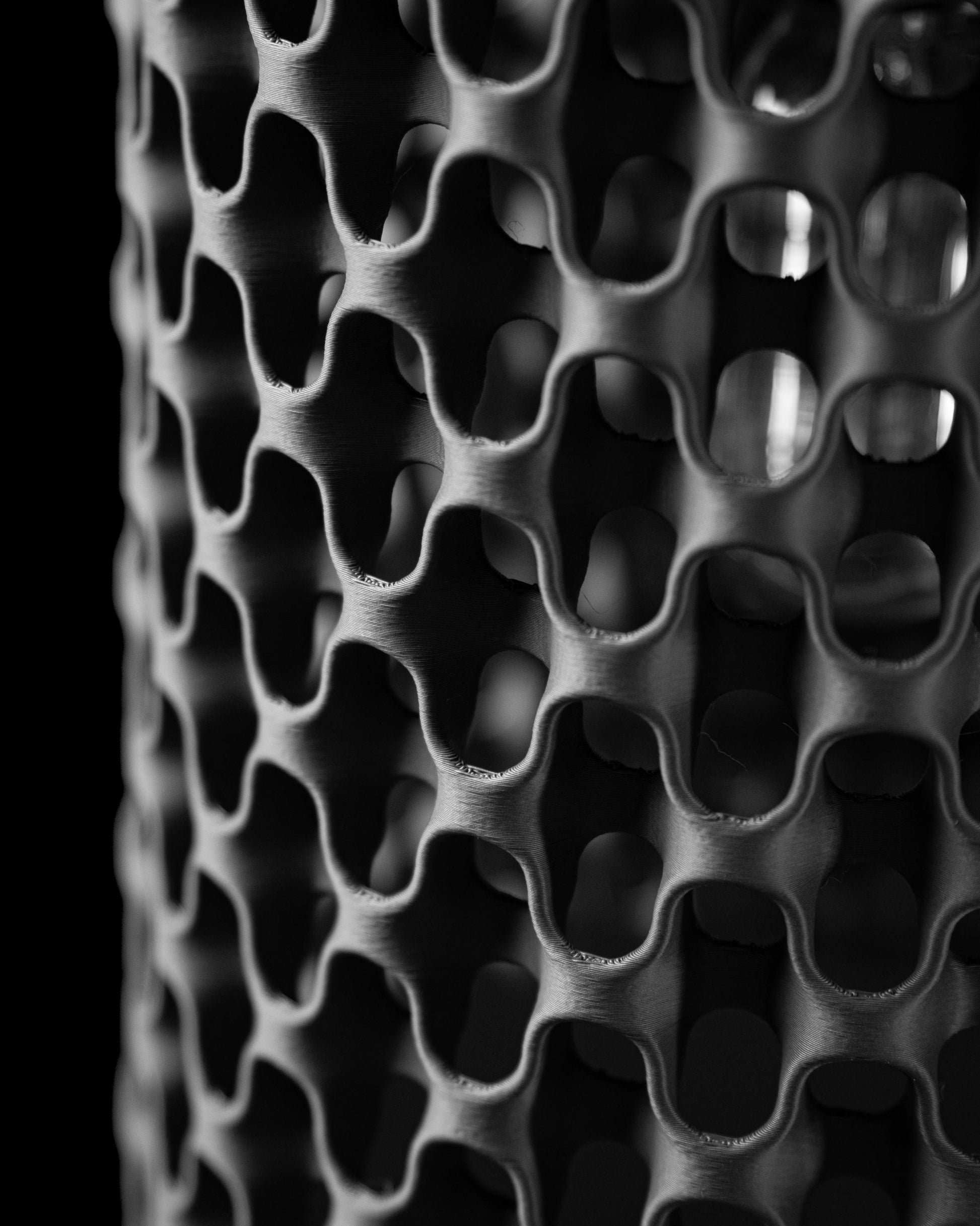 Pendant Light, Mesh Cutout 3D Printed Accent Lamp Shade, Modern Industrial Style, Ambient Lighting
