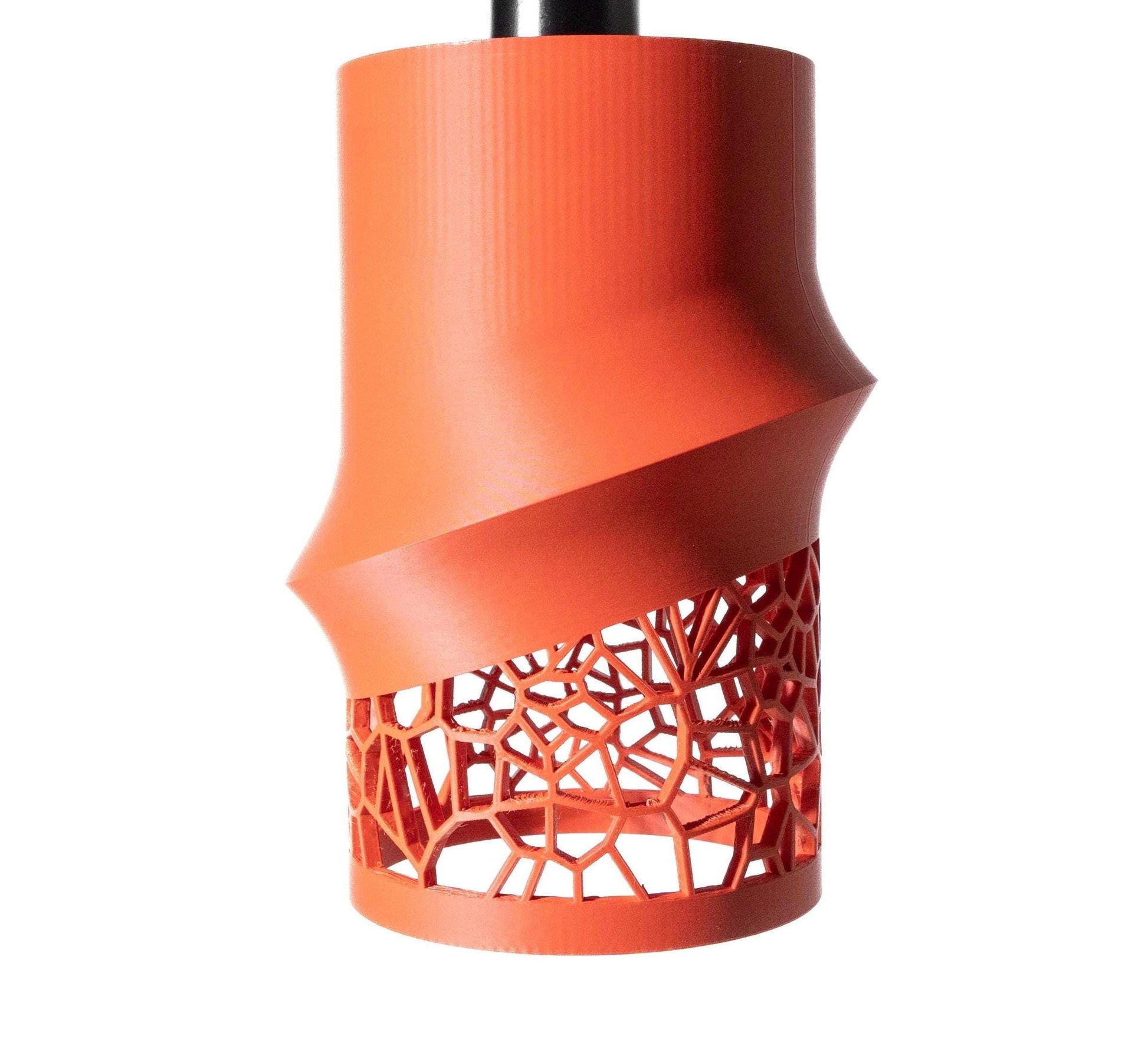 Vori Pendant Light | Slim, Matte or Gloss Voronoi-styled Accent Lamp Shade |