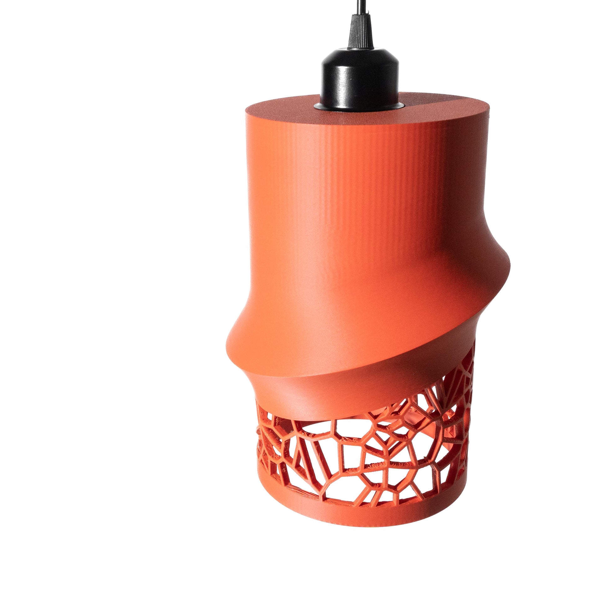 Vori Pendant Light | Slim, Matte or Gloss Voronoi-styled Accent Lamp Shade |