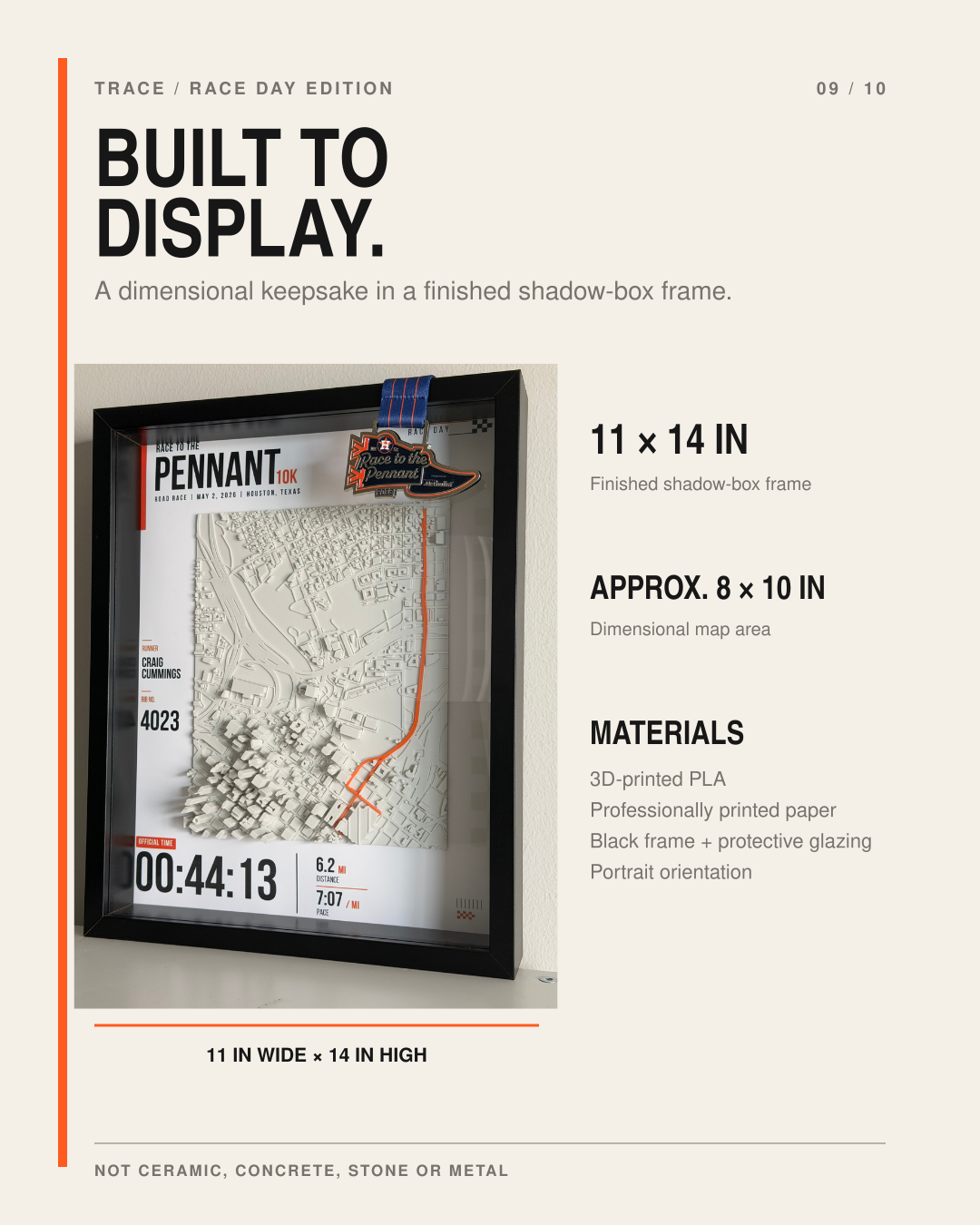 Personalized 3D Race Map | Custom GPX Running Wall Art | Marathon Finisher Gift